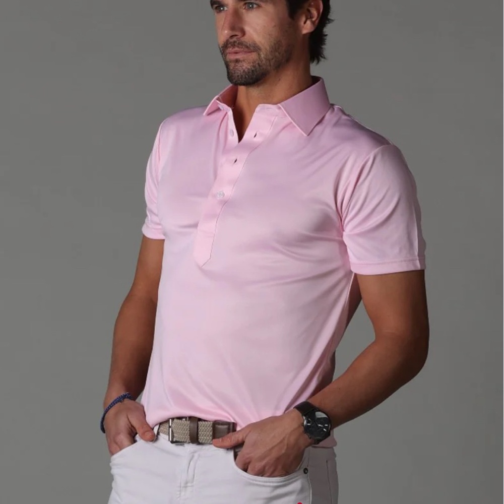 Collars & Co Men's Light Pink Polo Shirt